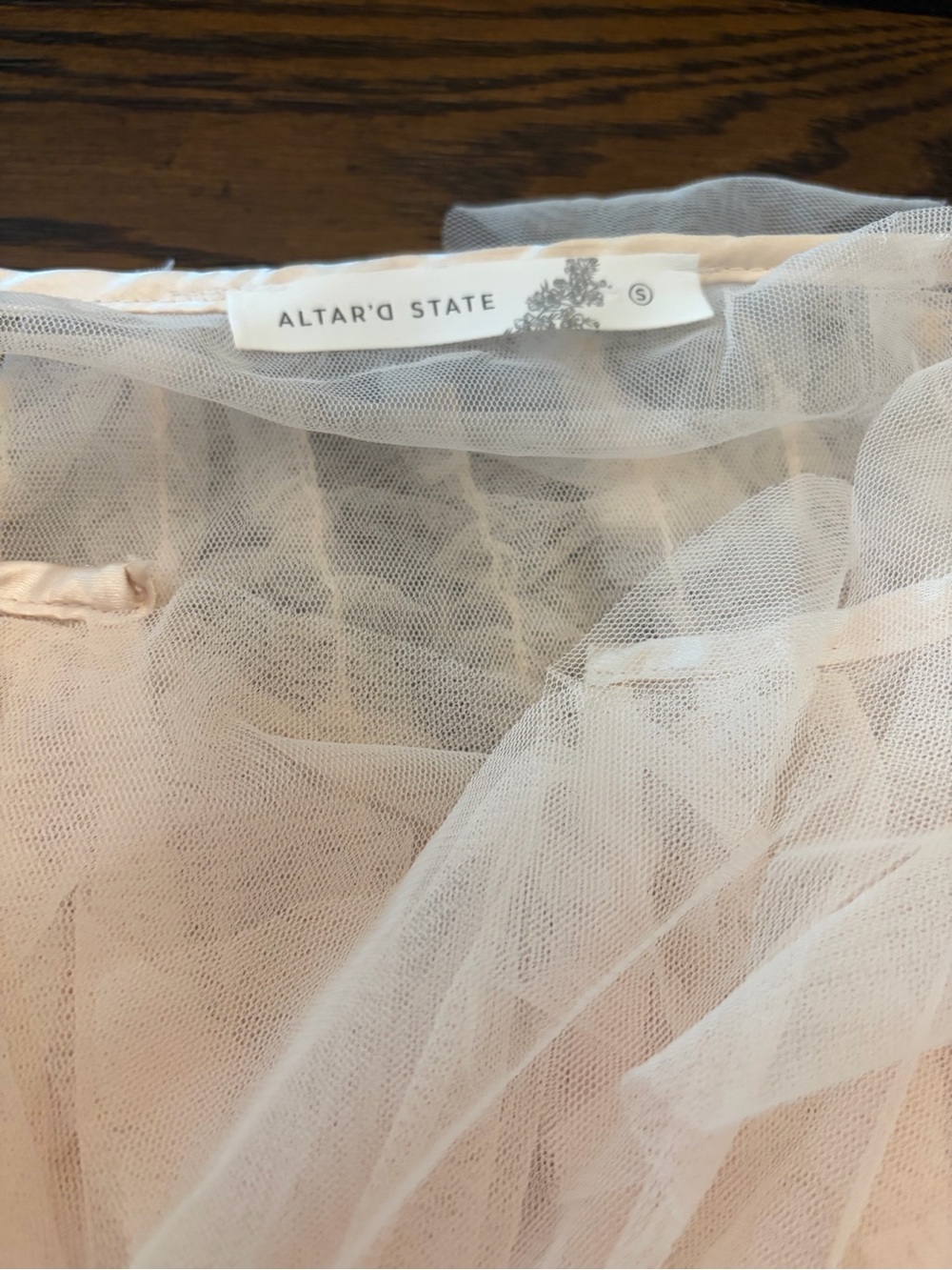Altar'd State Cream Layered Ruffle Tulle Blouse - Picture 3 of 5